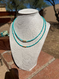 “The Golden Collection” VENICE NECKLACE Handmade Turquoise Beaded 14k Gold Plated Beaded Necklace