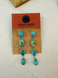 Navajo Sonoran Mountain Turquoise & Sterling Silver Dangle Earrings