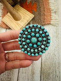 Handmade Sterling Silver & Turquoise Cluster Adjustable Ring by Nizhoni