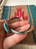 Navajo Single Stone Turquoise And Sterling Silver Cuff Bracelet