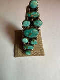 Navajo Golden Hills Turquoise & Sterling Silver Ring Size 8.5 Signed