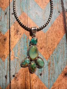 Beautiful Handmade Sterling Silver & Turquoise Pendant