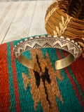 Navajo Hand Stamped Sterling Silver Cuff Bracelet by Shawn Cayatineto