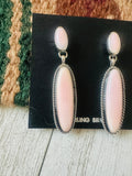 Navajo Sterling Silver & Queen Pink Conch Dangle Earrings