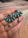 Handmade Turquoise and Sterling Silver Post Dangle Earrings