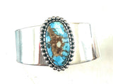 Navajo Golden Hills Turquoise & Sterling Silver Cuff Bracelet