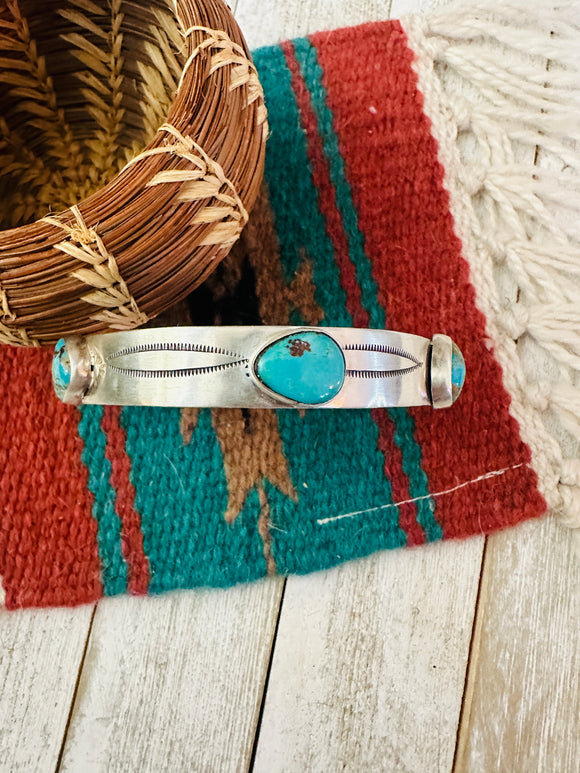 Navajo Turquoise & Sterling Silver Bangle Bracelet