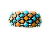 Navajo Turquoise, Spiny Sterling Silver Cuff Bracelet