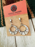 Zuni Mother of Pearl & Sterling Silver Inlay Dangle Earrings