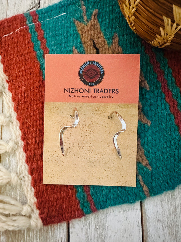 Navajo Sterling Silver Hoop Earrings