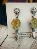 Navajo Turquoise & Sterling Silver Blossom Dangle Earrings by Jacqueline Silver