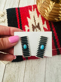 Navajo Turquoise & Sterling Silver Earrings By Leander Tahe