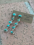 Handmade Number 8 Turquoise and Sterling Silver 5 Stone Dangles