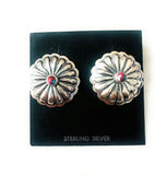 Navajo Sterling Silver & Pink Dream Mojave Concho Post Earrings