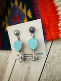 Navajo Turquoise & Sterling Silver Blossom Dangle Earrings by Jacqueline Silver