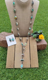 Navajo Sterling Silver & Multi Turquoise Lariat Necklace Set