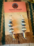 Navajo Sterling Silver Beaded Blossom Dangle Earrings