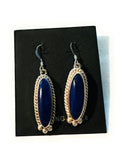 Navajo Lapis and Sterling Silver Dangle Earrings