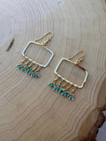 “The Golden Collection” Backyard Blues Handmade Turquoise Beaded & 14k Gold Plated Earrings