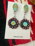 Navajo Turquoise, Spiny & Sterling Silver Dangle Earrings by Jacqueline Silver