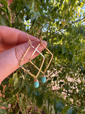 “The Golden Collection” Turquoise Creation Handmade Turquoise Beaded & 14k Gold Plated Earrings