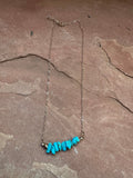 “The Golden Collection” Handmade Natural Turquoise Stone Chip Gold Plated Necklace