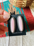 Navajo Sterling Silver & Queen Pink Conch Post Earrings by Wydell Billie