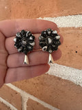 Handmade White Buffalo and Sterling Silver Blossom Earrings