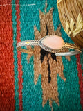 Navajo Queen Pink Conch Shell & Sterling Silver Cuff Bracelet