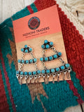 Handmade Turquoise & Sterling Silver Dangle Earrings Signed Nizhoni