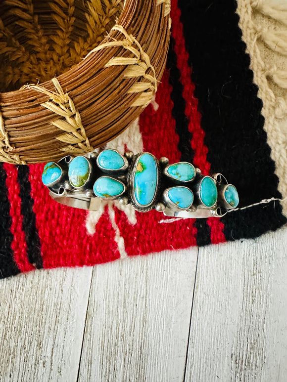 Navajo Sonoran Mountain Turquoise & Sterling Silver Cuff Bracelet