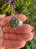 Beautiful Handmade Turquoise And Sterling Silver Adjustable Cactus Ring