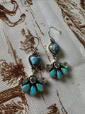 Handmade Natural Golden Hills Turquoise, CZ, Opal and Sterling Silver Dangles