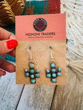 Navajo Sterling Silver & Turquoise Cactus Dangle Earrings