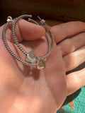 Handmade Turquoise & Sterling Silver Hoop Earrings Signed Nizhoni