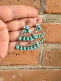 Handmade Sterling Silver & Turquoise Chandelier Wire Dangle Earrings