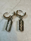 Sterling silver Razor Blade dangle earrings ￼