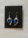 Navajo Lapis, Turquoise, Blue Opal Sterling silver Drop Dangle Earrings