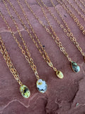 “The Golden Collection” THE PALOMINO Handmade Natural Palomino Turquoise 14k Gold Plated Necklace