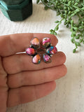 Nizhoni Handmade Pink Dream & Sterling Silver Adjustable Flower Ring