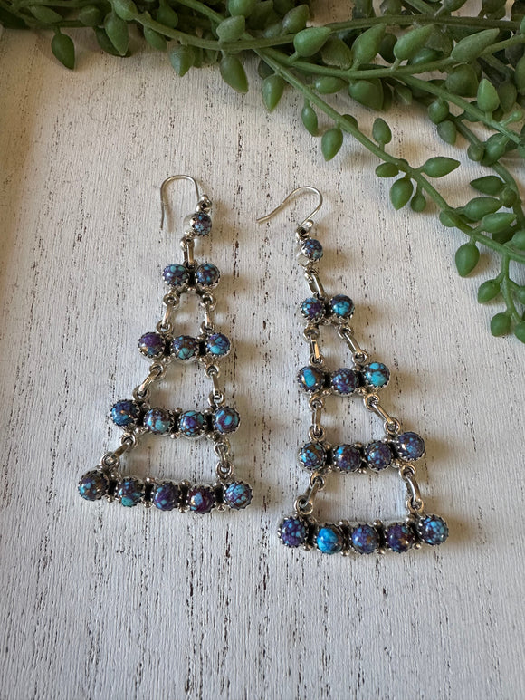 Handmade Purple Dream Mojave And Sterling Silver Dangle Earrings