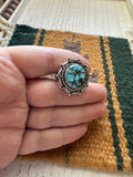 “Harmony” Nizhoni Handmade Turquoise And Sterling Silver Adjustable Ring