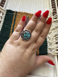 “Harmony” Nizhoni Handmade Turquoise And Sterling Silver Adjustable Ring