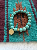 Handmade Beaded Stretch Turquoise Bracelet