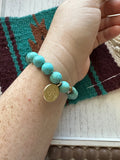 Handmade Beaded Stretch Turquoise Bracelet