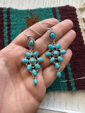 “Turquoise Twlight” Handmade Turquoise and Sterling Silver Dangles