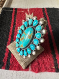 Navajo Turquoise & Sterling Silver Ring Size 8.5 Signed RRB