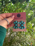 “End of the Year” Navajo Sterling Silver & Turquoise Cluster Earrings Signed