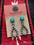 “Turquoise Spirit” Navajo Turquoise & Sterling Silver Dangle Earrings Signed