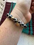 Handmade Beaded Stretch Bracelet BLACK & WHITE